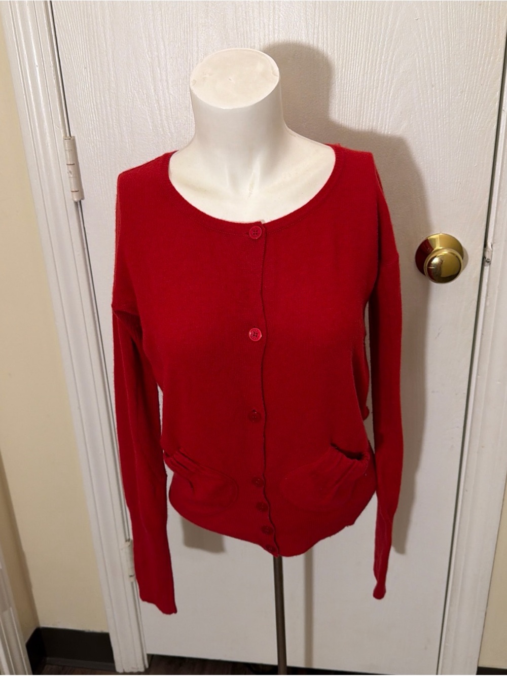 Marc by Marc Jacobs Cardigan Women's Red Sz M Wool/Cashmere Blend Sweater